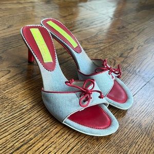 Vintage Materia Prima Heeled Sandals - Jean and Red